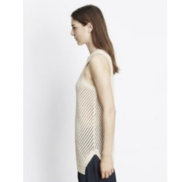Vince Women's Natural Mesh Stitch Cotton Tank Top - Picture 15 of 16